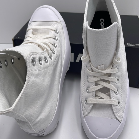 Converse WMNS CTAS LUGGED HI WHITE/BLACK/WHITE 565902C Platforms Sneakers - Picture 13 of 16